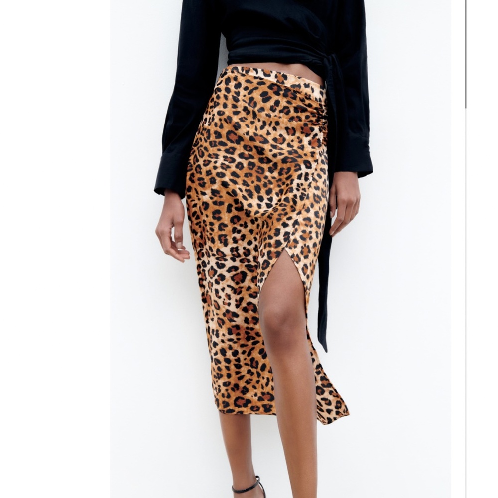 Zara, Animal Print Skirt, Leopard, Small, Like New